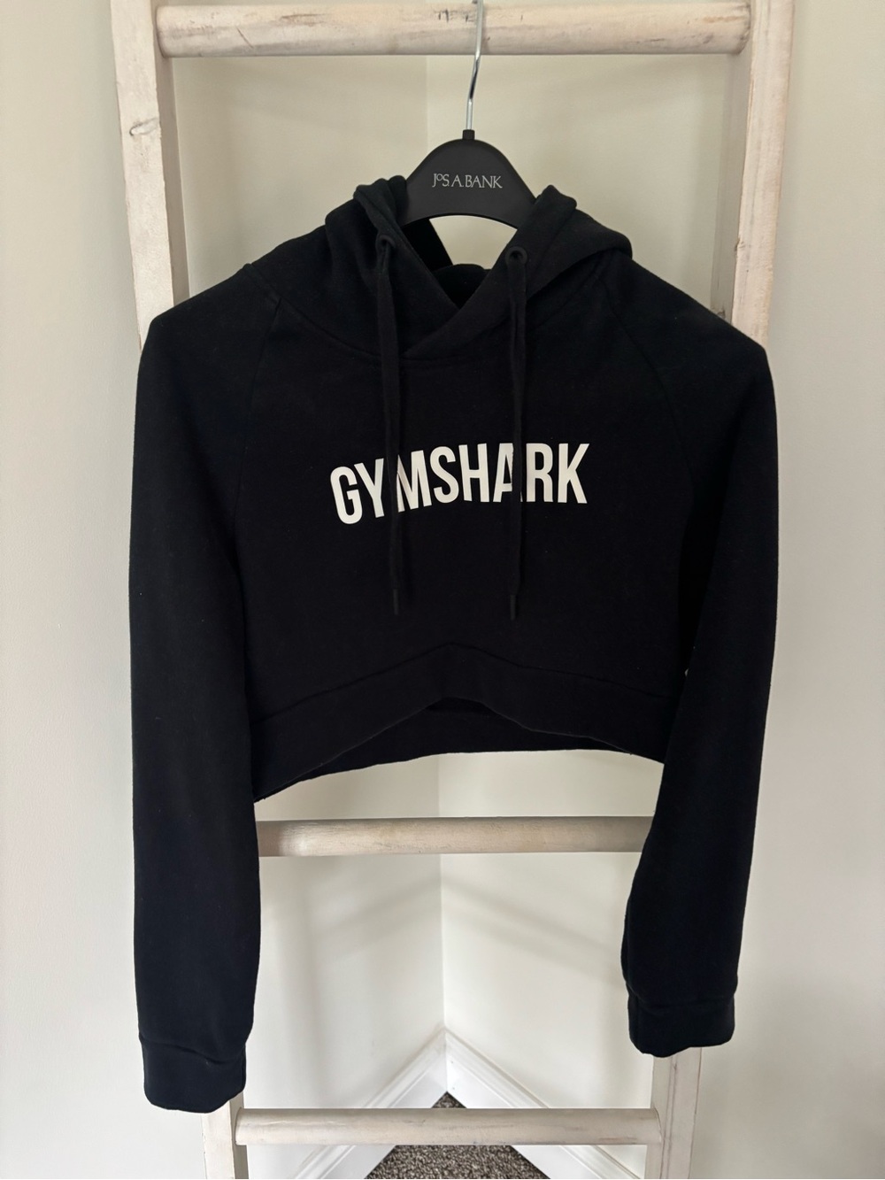Gymshark Black Cropped Logo Hoodie